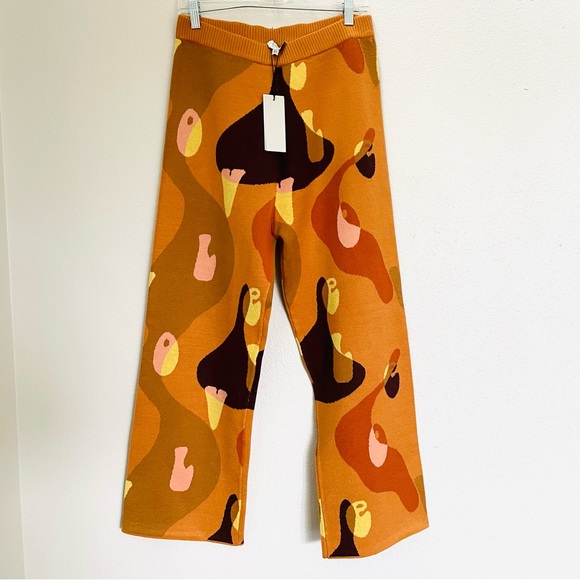 NEVER FULLY DRESSED Tan Retro Love Knit Pant Size 8 - Picture 8 of 16